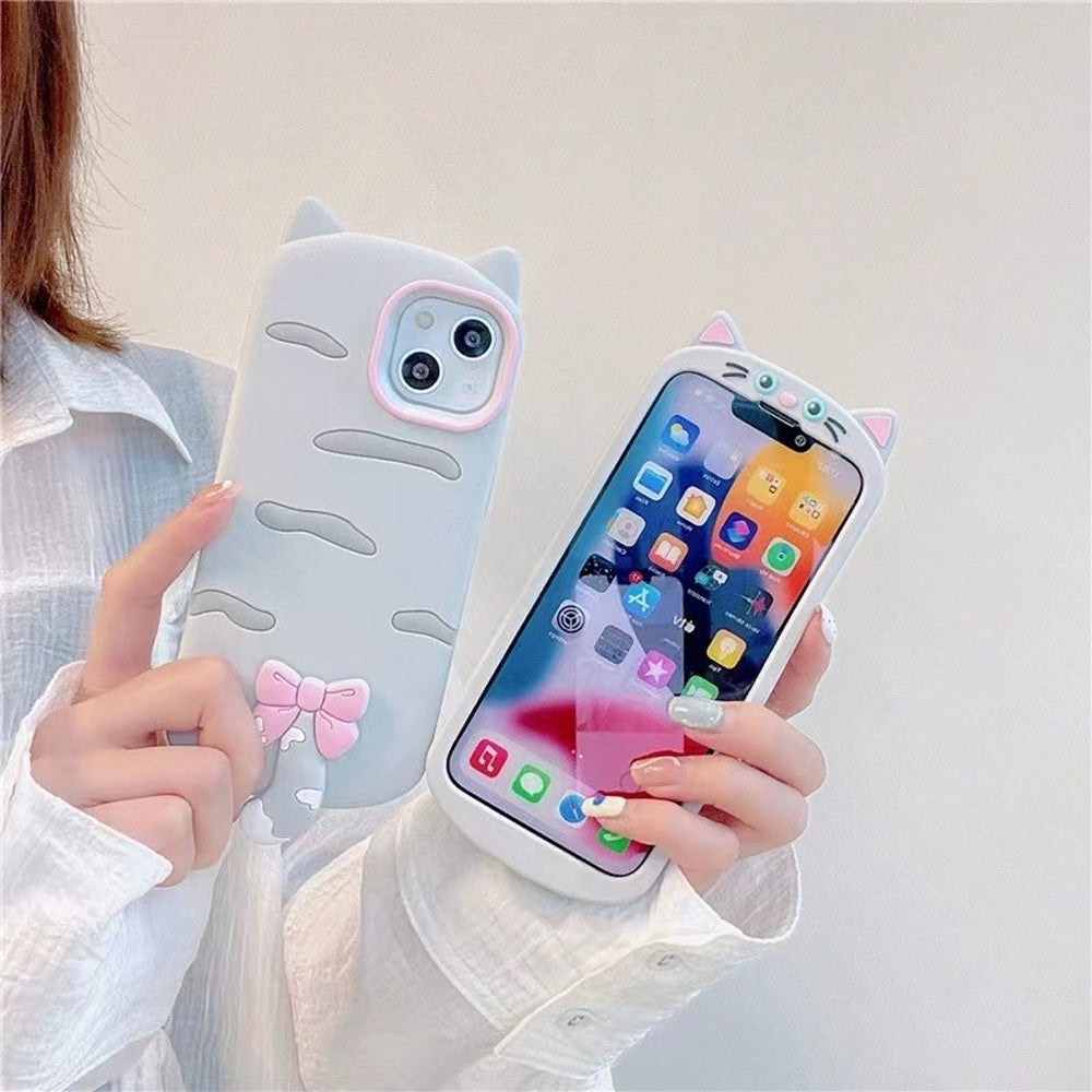 Cute Little Cat Phone Case with A Rotated Tail - iPhone 15 Pro Max