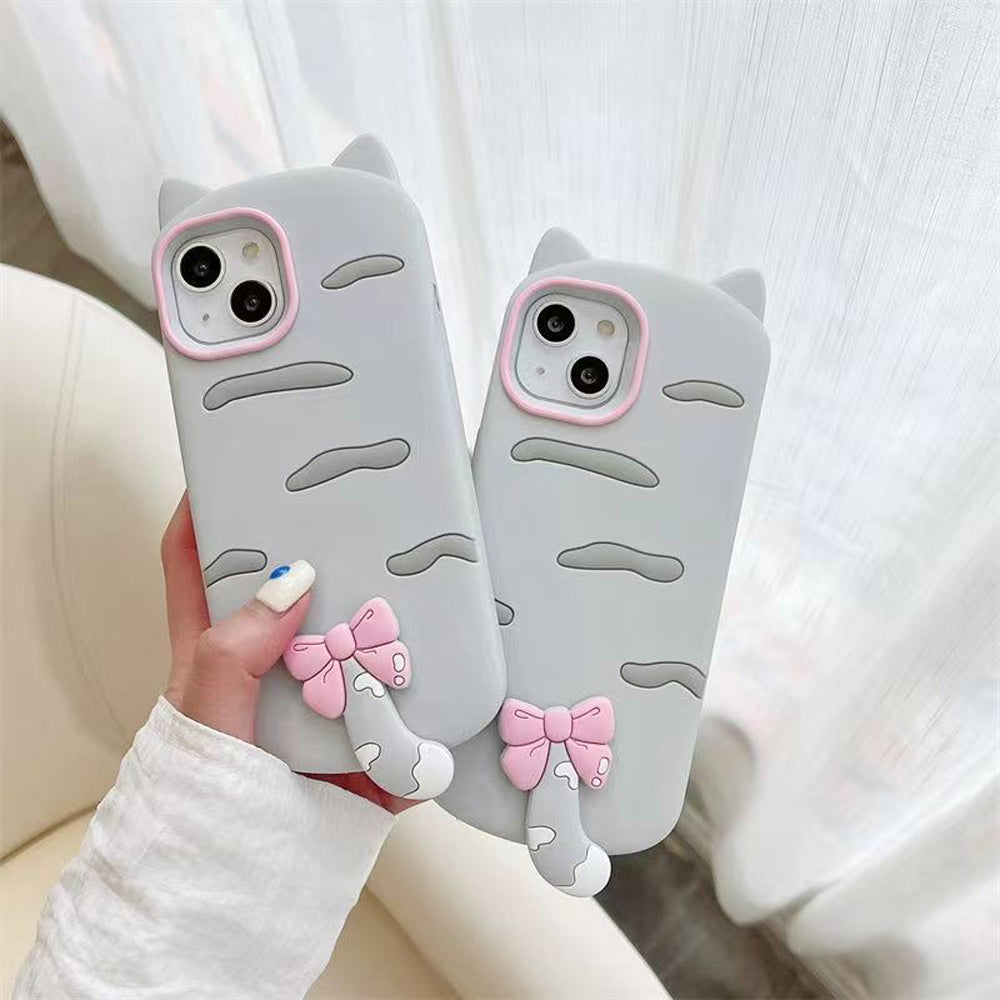 Cute Little Cat Phone Case with A Rotated Tail - iPhone 13 Pro Max