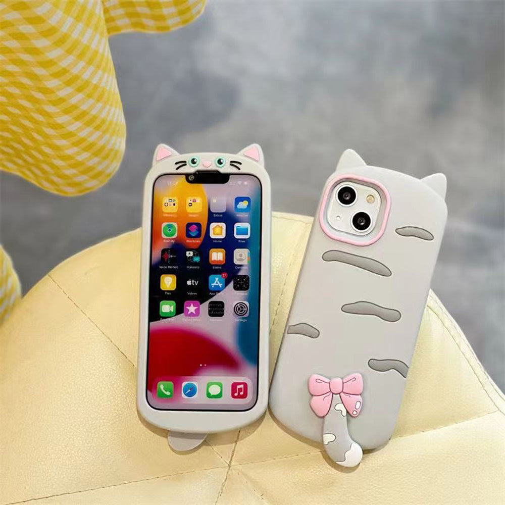 Cute Little Cat Phone Case with A Rotated Tail - iPhone 14