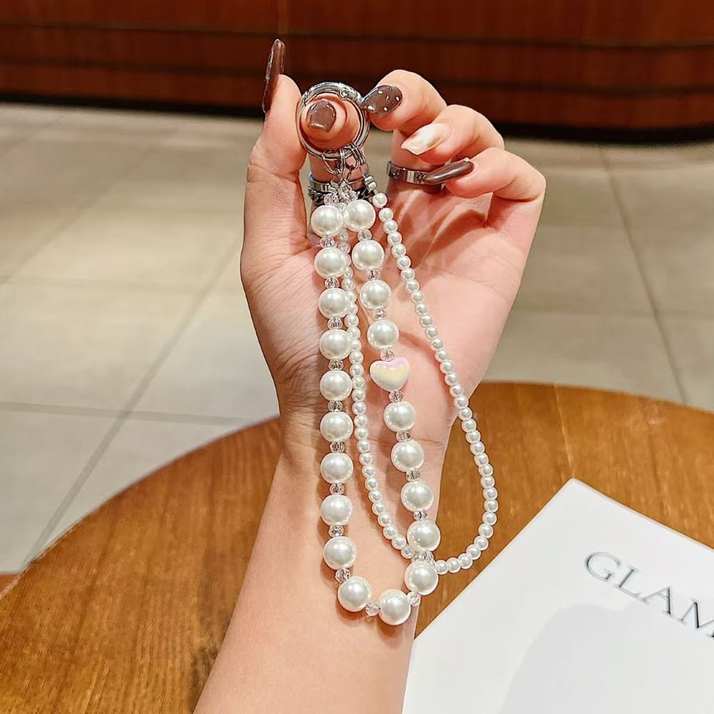 Royal Pearl Love Beads Phone Charm