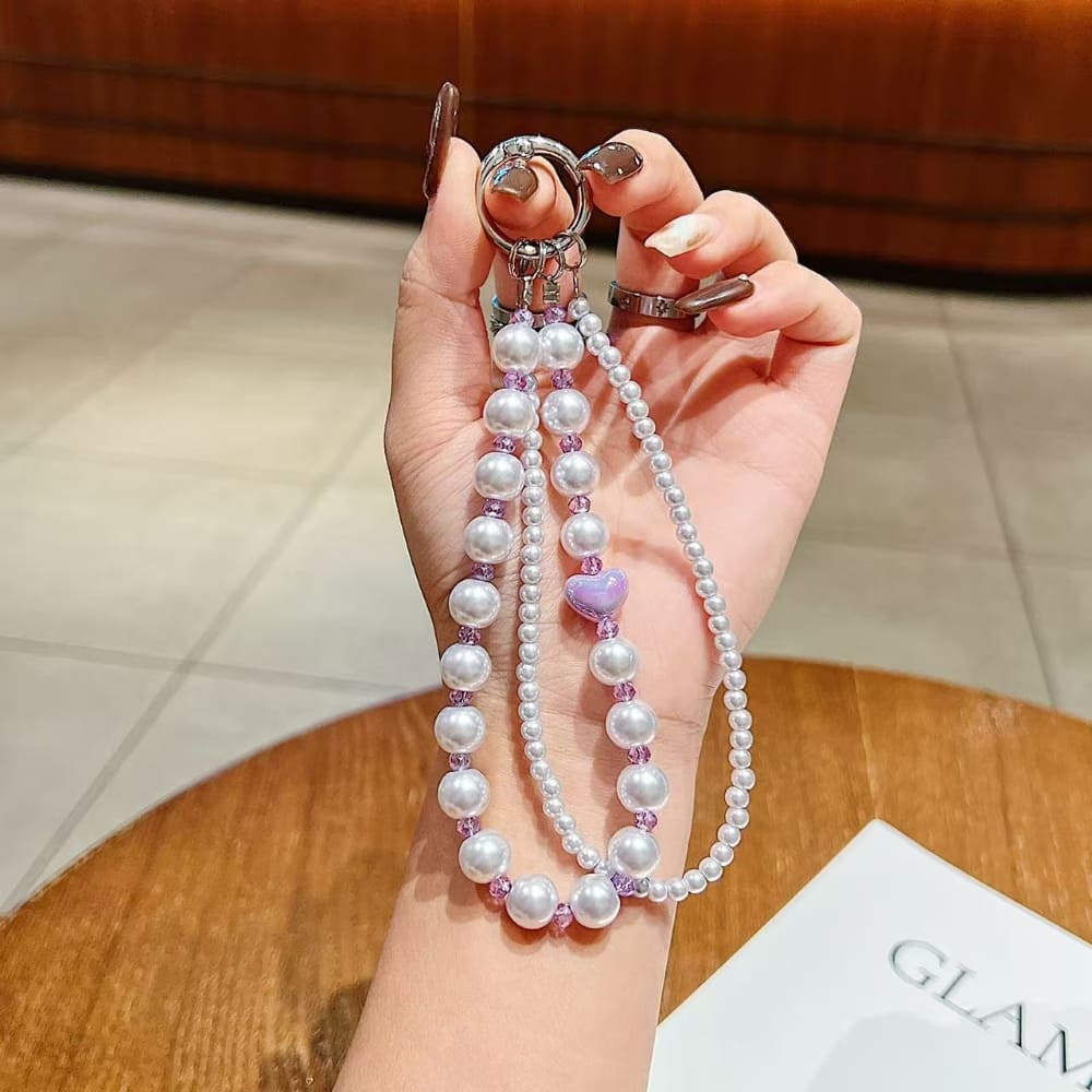 Royal Pearl Love Beads Phone Charm