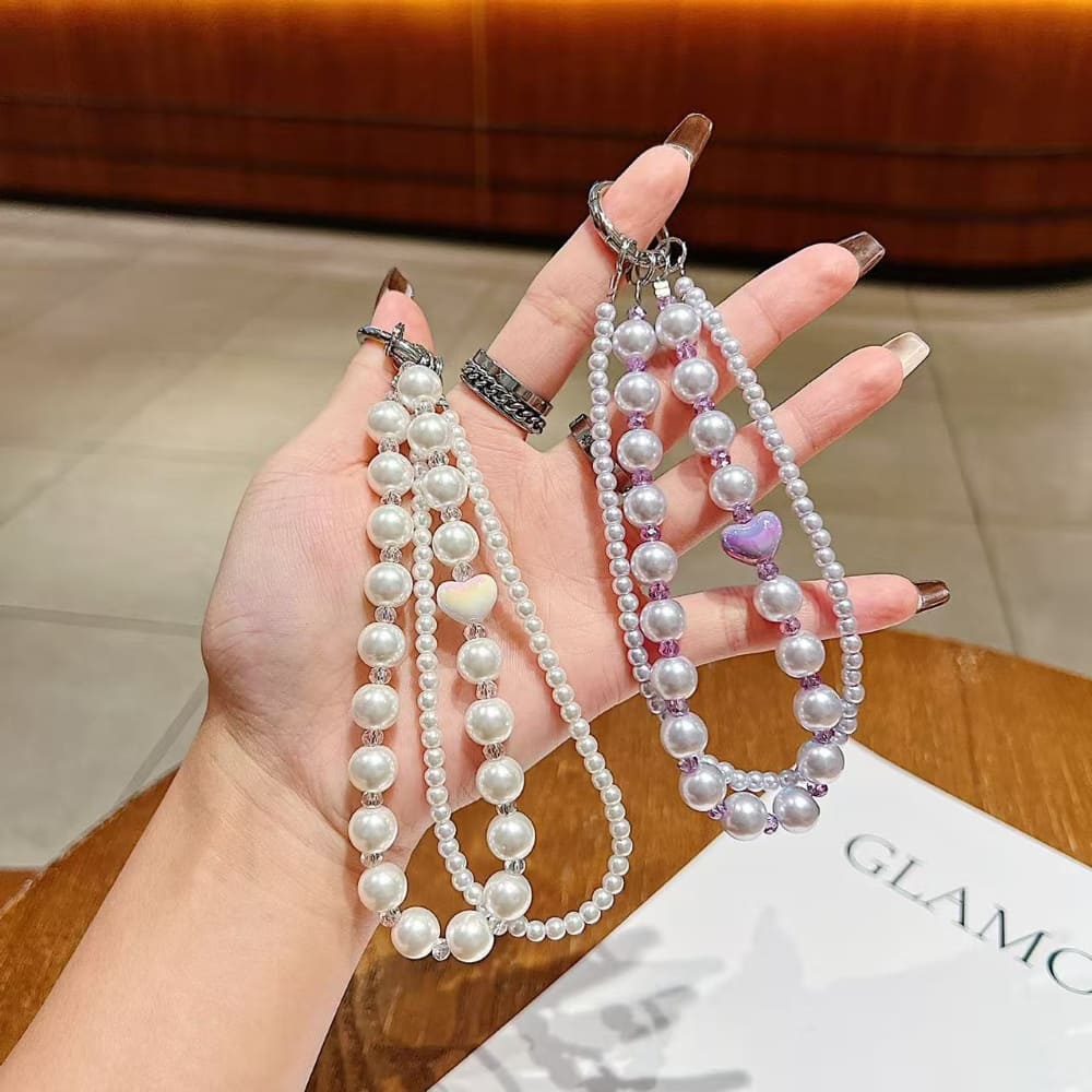 Royal Pearl Love Beads Phone Charm