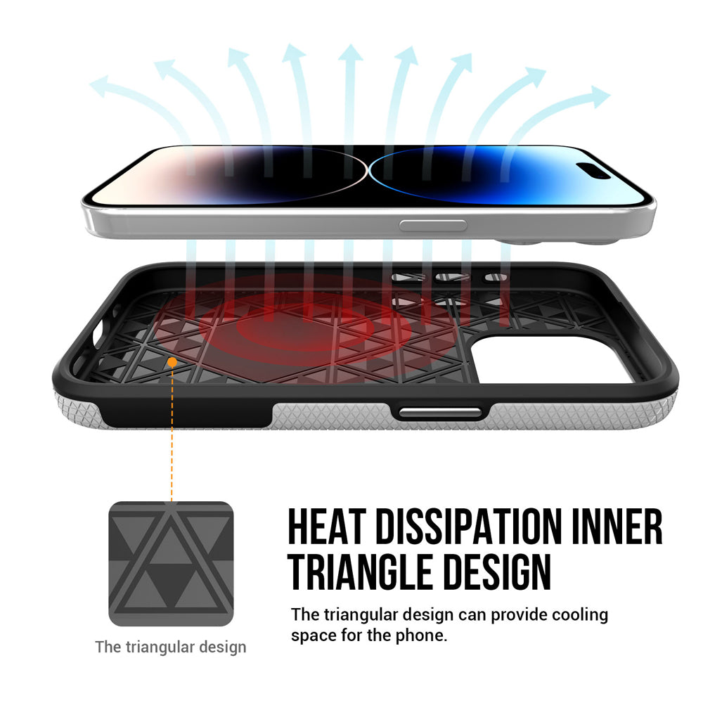 Shockproof Rugged Metal Button TPU (Soft) | PC (Hard) Phone Case - iPhone 14