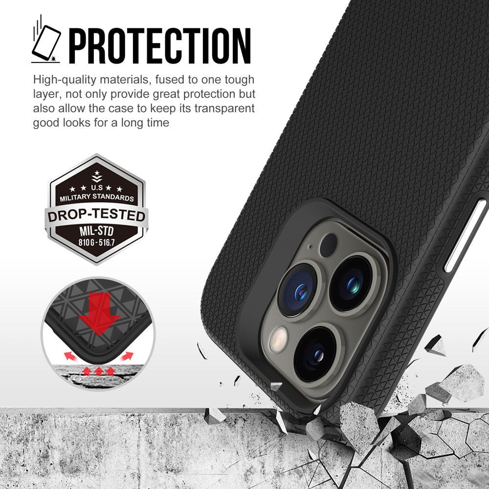 Shockproof Rugged Metal Button TPU (Soft) | PC (Hard) Phone Case - iPhone 15