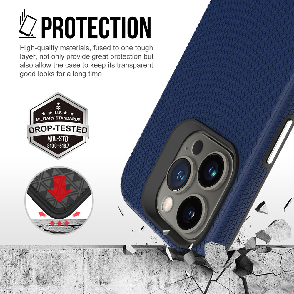 Shockproof Rugged Metal Button TPU (Soft) | PC (Hard) Phone Case - iPhone 14