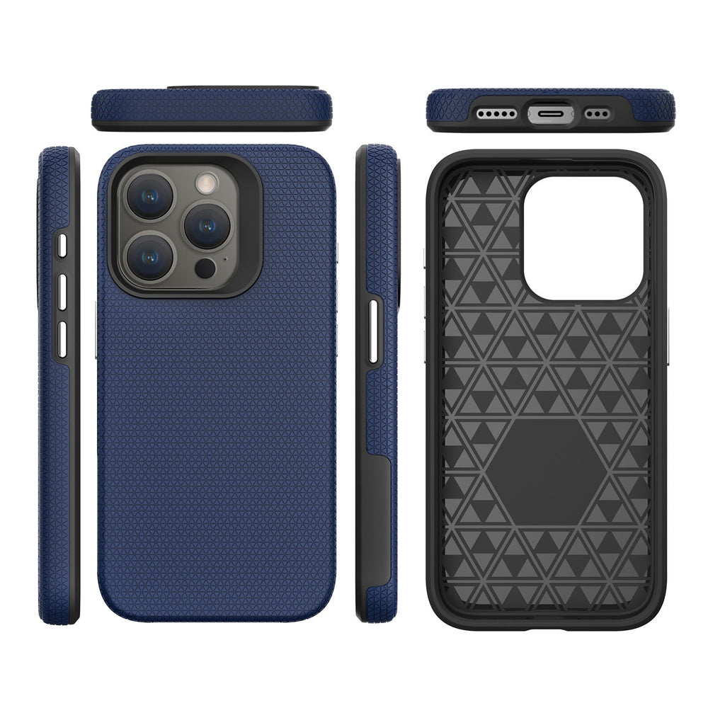 Shockproof Rugged Metal Button TPU (Soft) | PC (Hard) Phone Case - iPhone 14