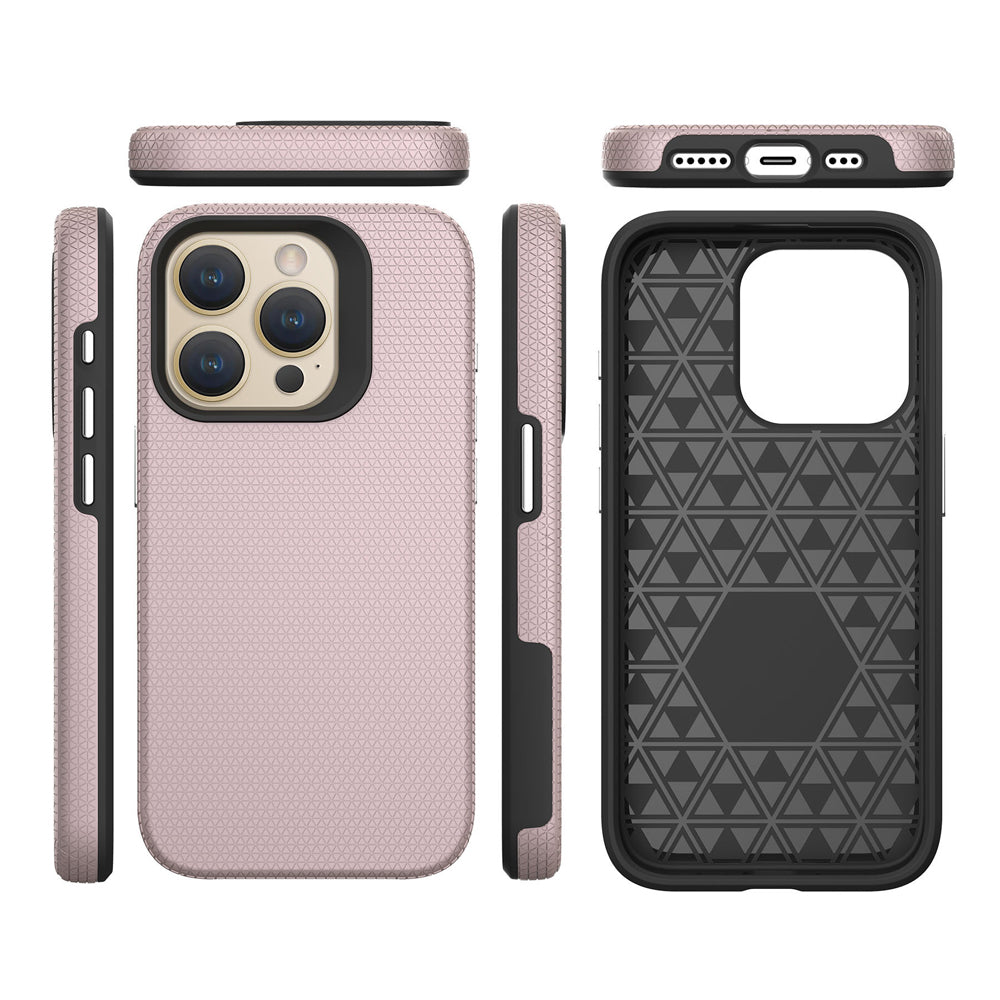 Shockproof Rugged Metal Button TPU (Soft) | PC (Hard) Phone Case - iPhone 15