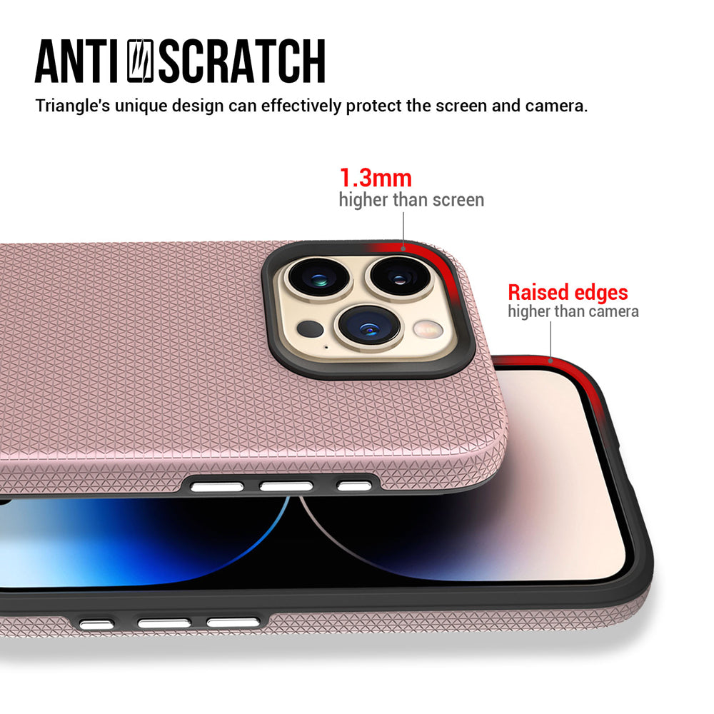 Shockproof Rugged Metal Button TPU (Soft) | PC (Hard) Phone Case - iPhone 14