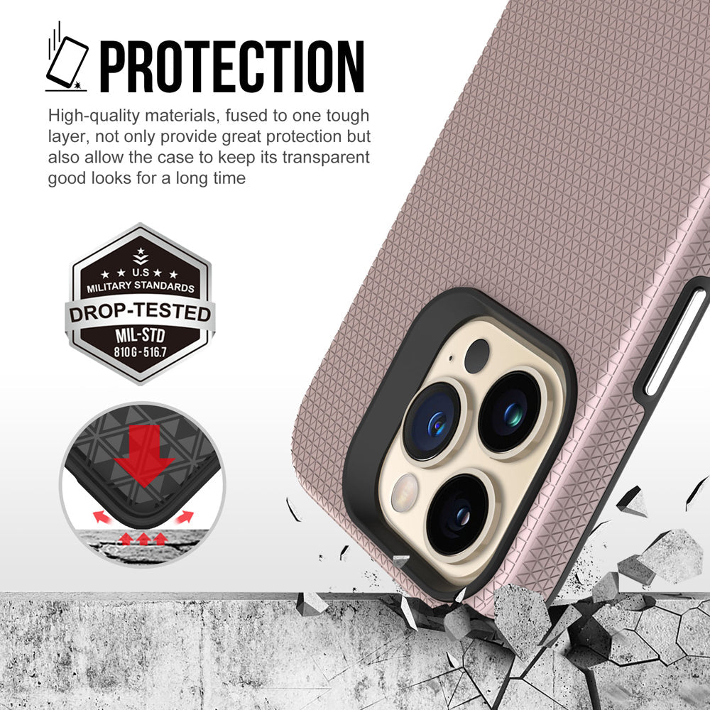 Shockproof Rugged Metal Button TPU (Soft) | PC (Hard) Phone Case - iPhone 13