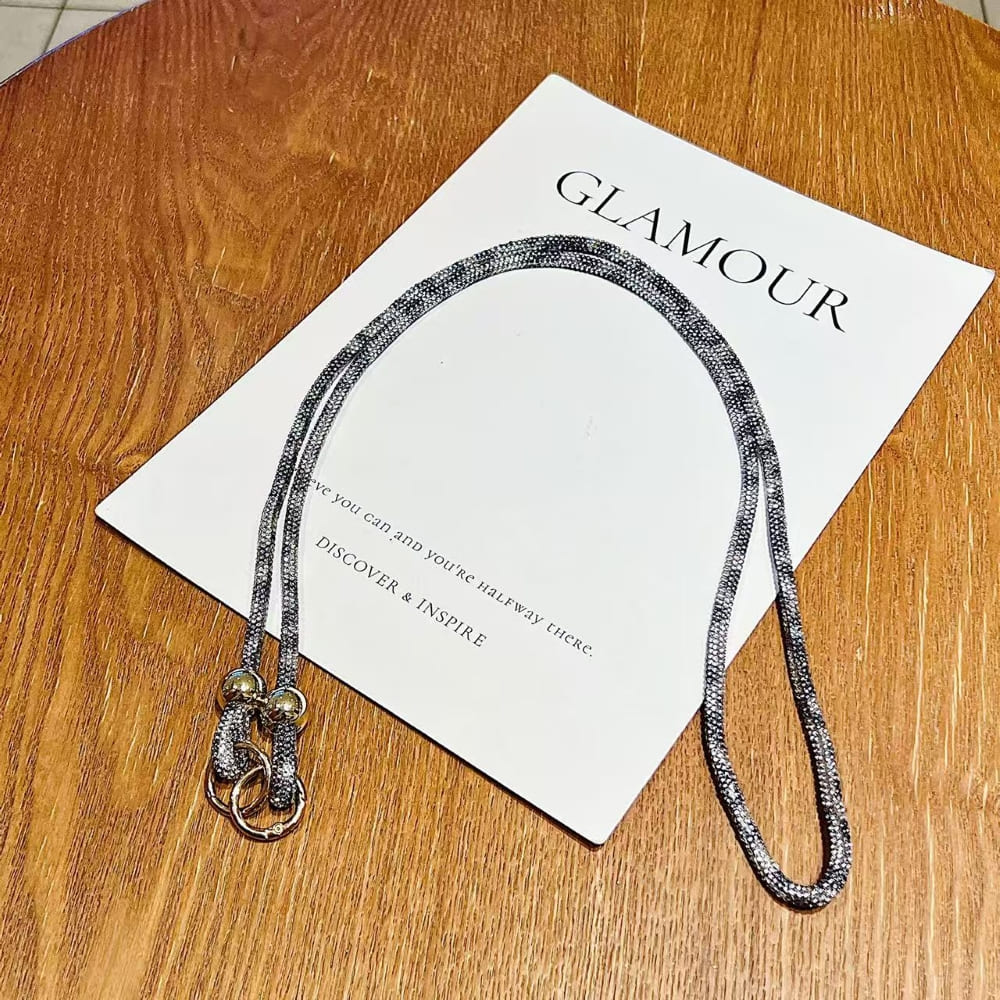 Silver Stardust Rhinestone Phone Chain | Phone Strap