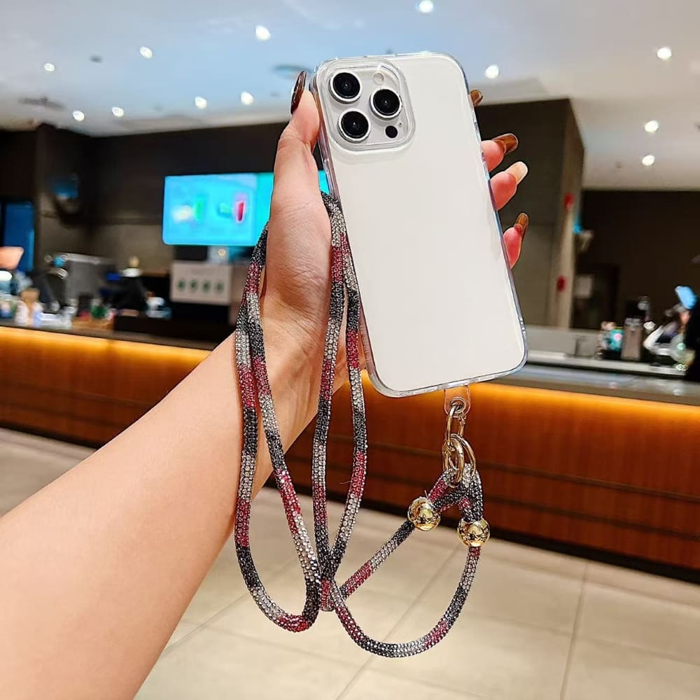 Silver Stardust Rhinestone Phone Chain | Phone Strap