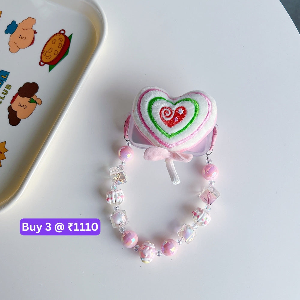 Soft Toy Flip Mirror Universal Stand with Crystal Bracelet