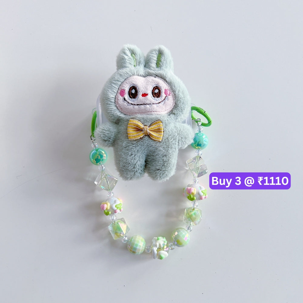 Soft Toy Flip Mirror Universal Stand with Crystal Bracelet