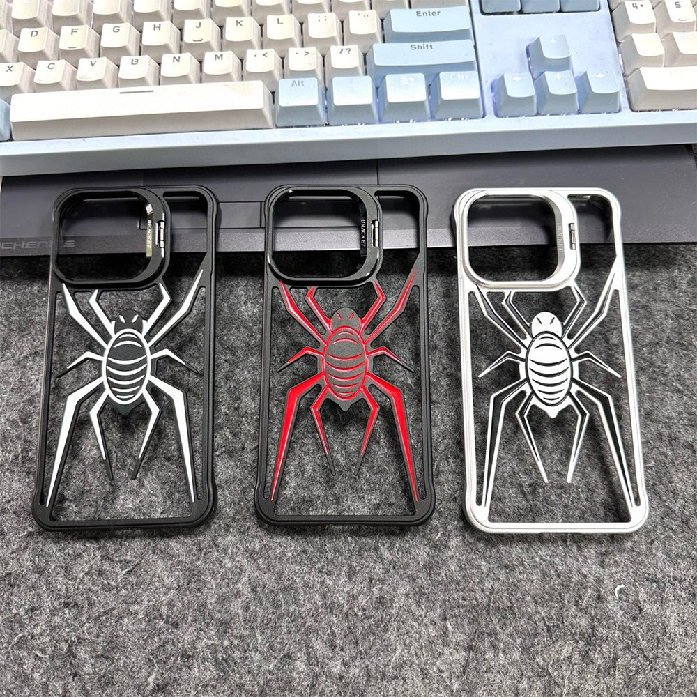 Spider Design Smart Kickstand Bumper Phone Case - iPhone 15 Pro Max