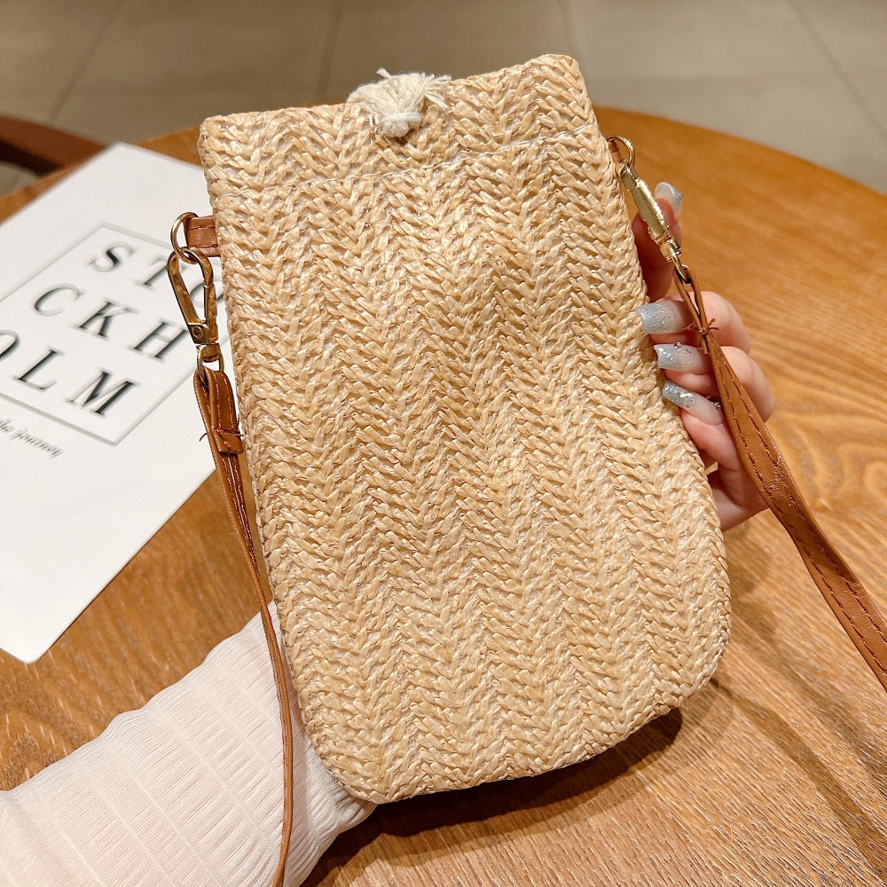 Stylish Jute Woven Rope Cross Body | Sling | Universal Mobile Pouch Bag