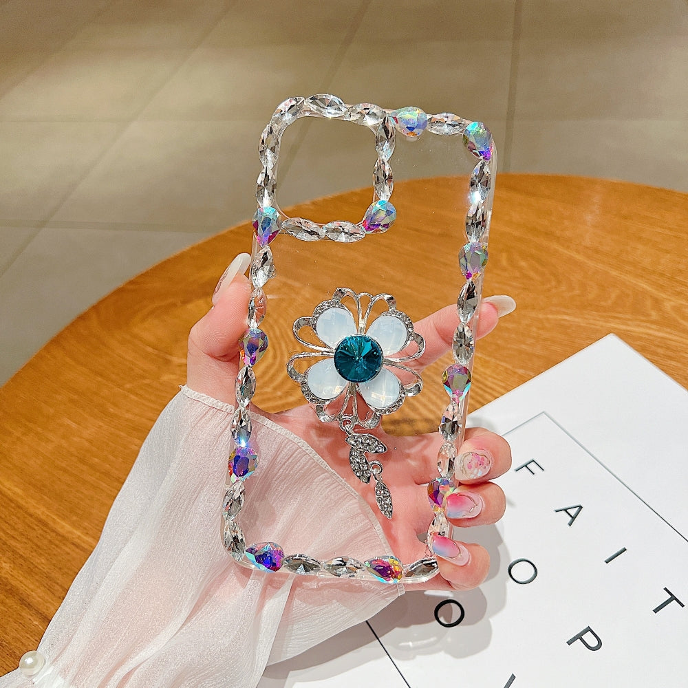 Sunflower Diamond Border Transparent Phone Case - iPhone 13 Pro