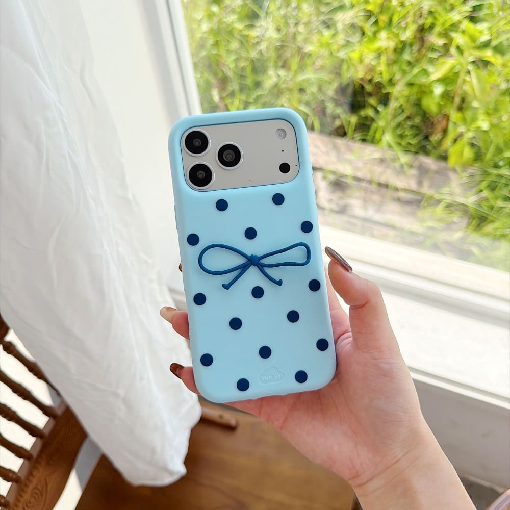 Sweetheart Ribbon and Dots Delight Silicone Phone Case