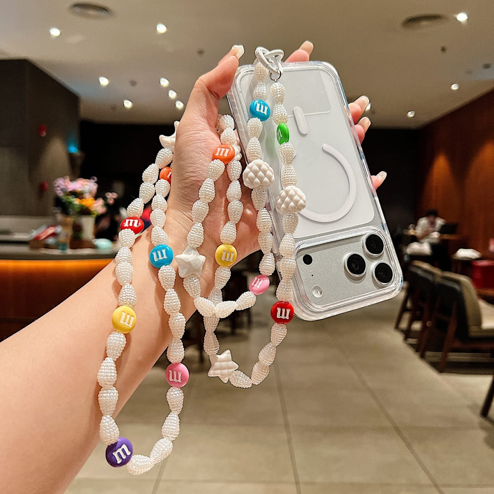 Tulip Pearl MoonStar Bead Phone Chain | Phone Strap
