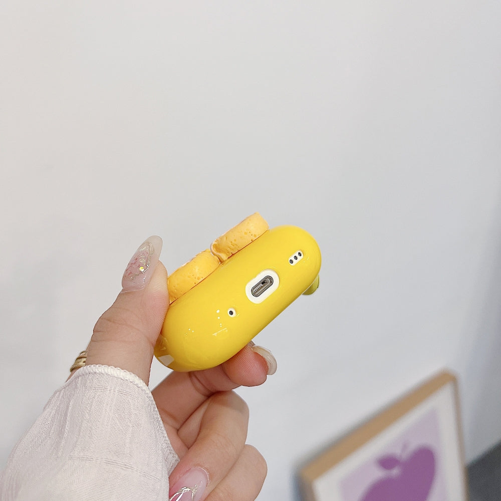 Yellow Twin Heart AirPods Pro 2 Case | PC (Hard) Case with Keychain Hook