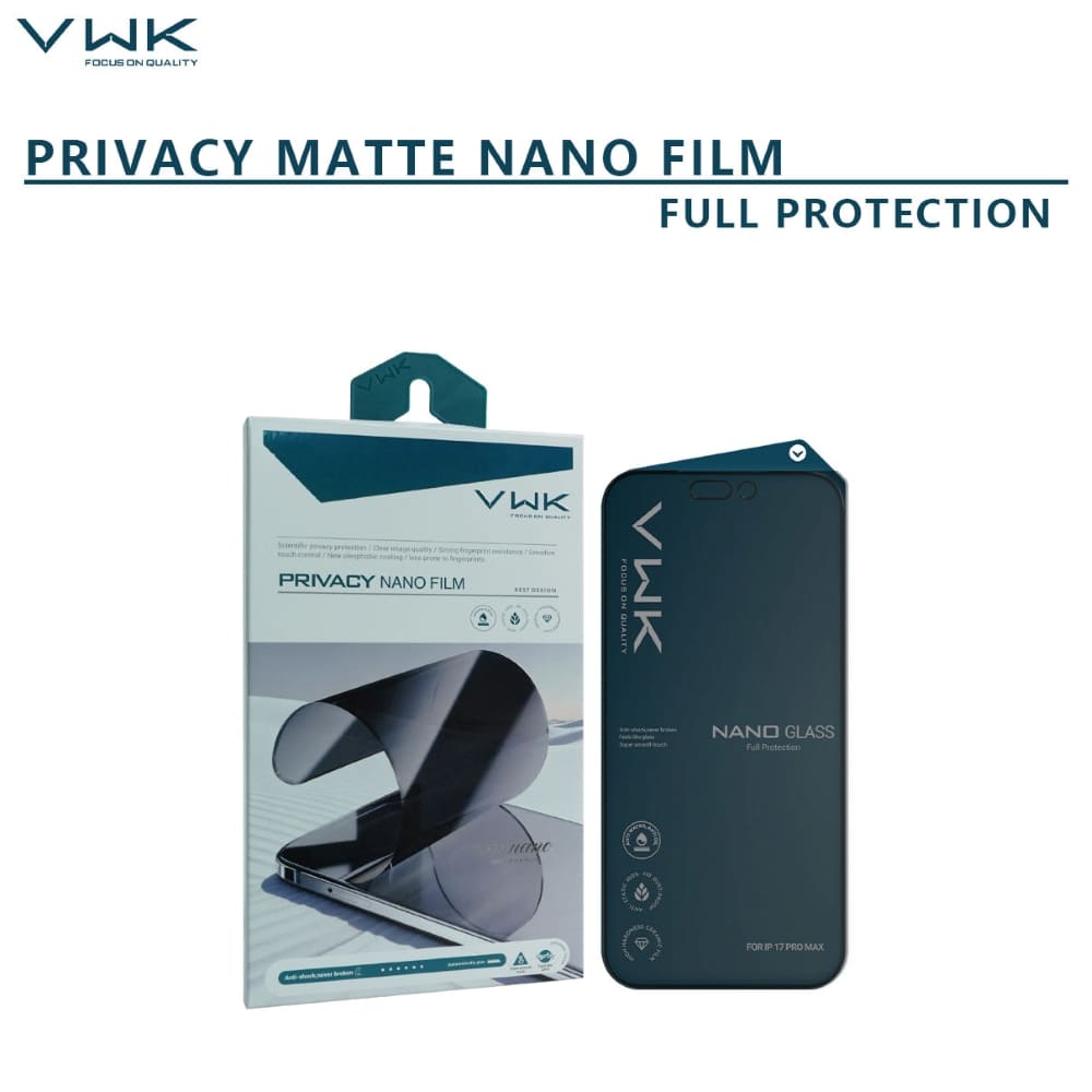 VWK Privacy Nano Matte Film Explosion Proof Tempered Glass - Samsung Series