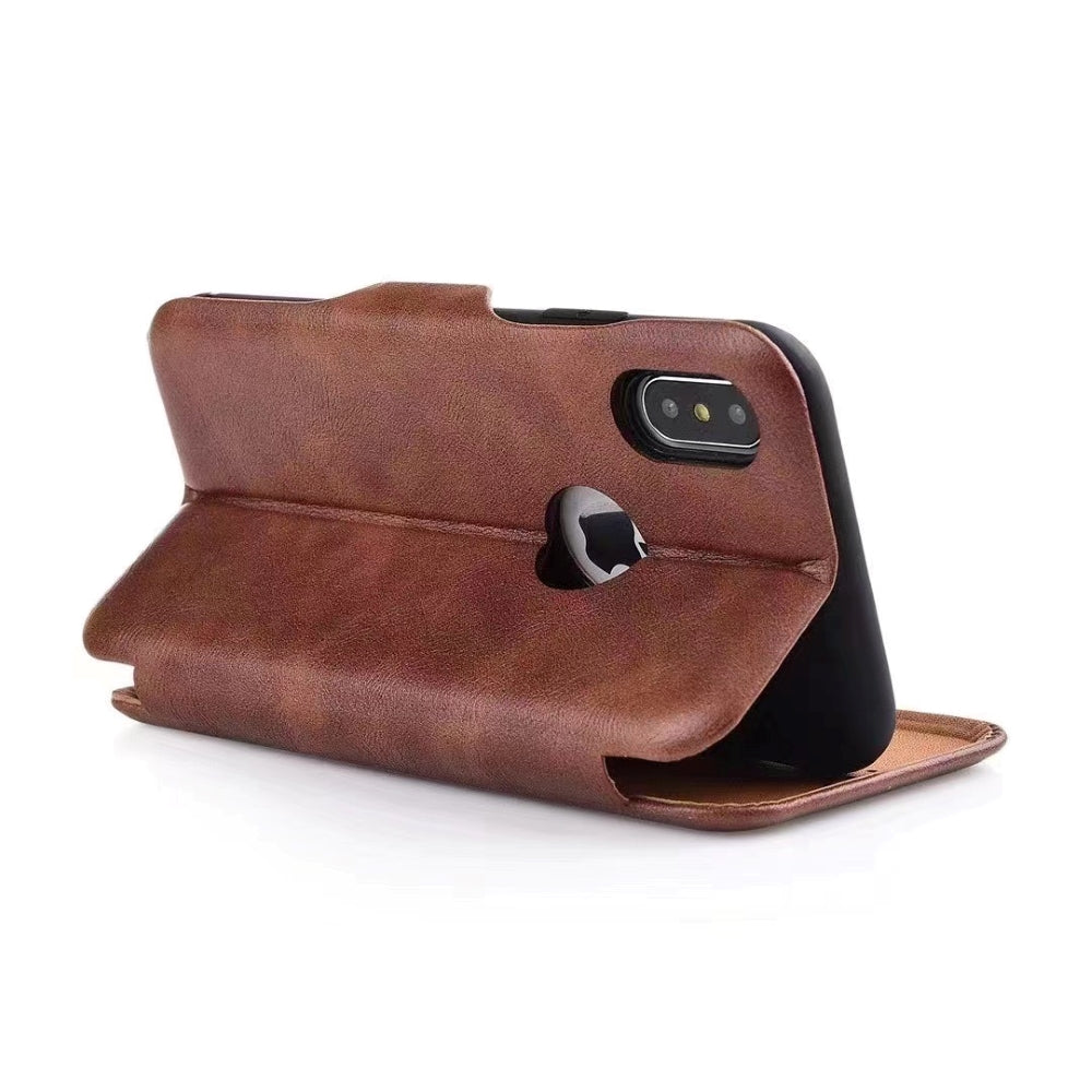 Vintage Leather Magnetic Flip Case with Card Slot - Vivo V30