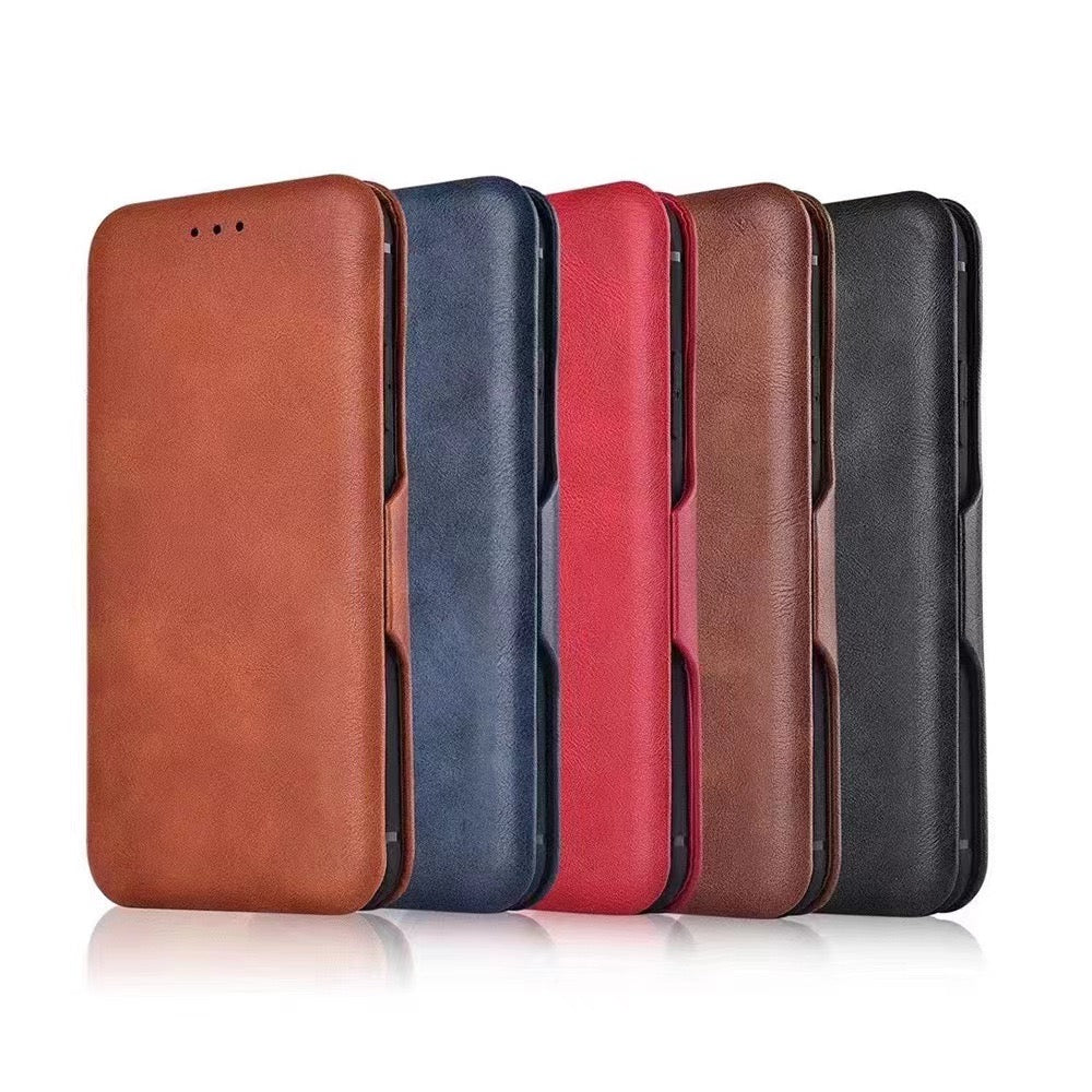 Vintage Leather Magnetic Flip Case with Card Slot - Samsung A55