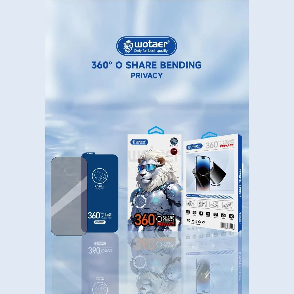 WOTAER 360 Bending Privacy Tempered Glass