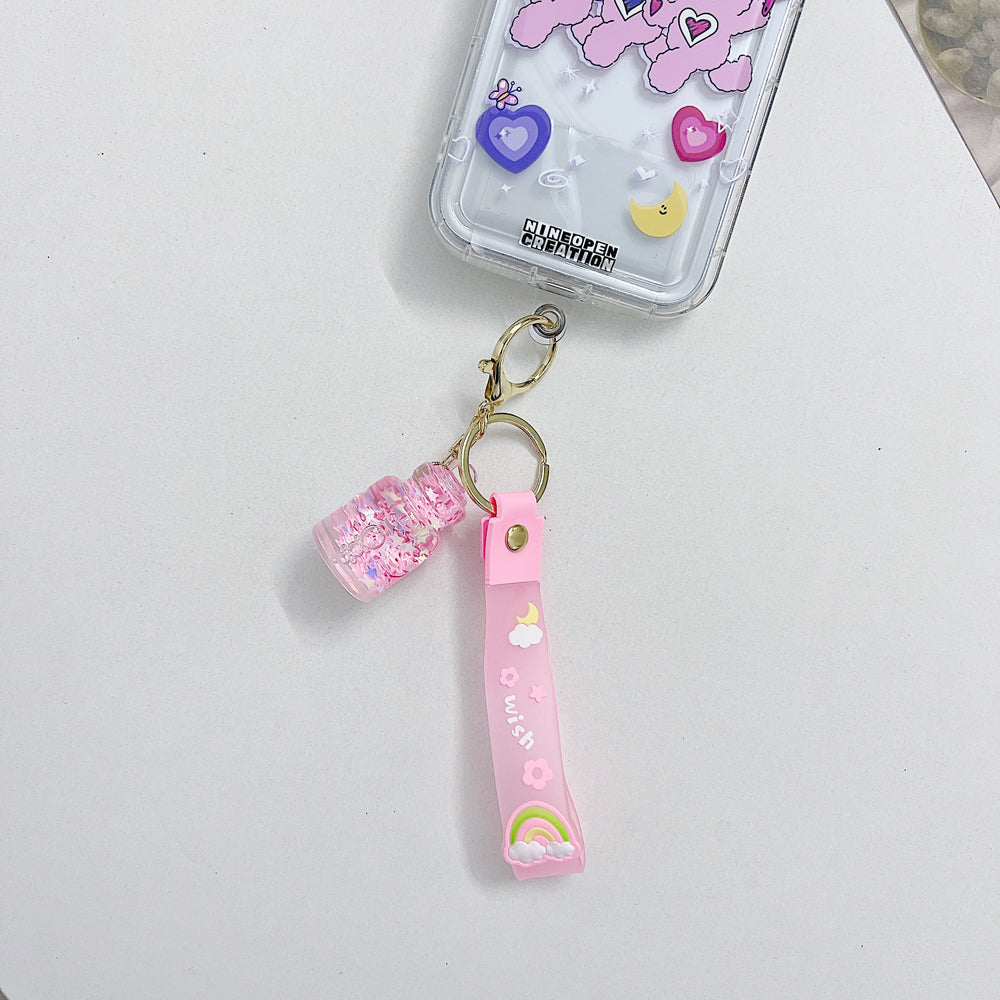 Star Glitter Bottle Acrylic Keychain | Phone Charm